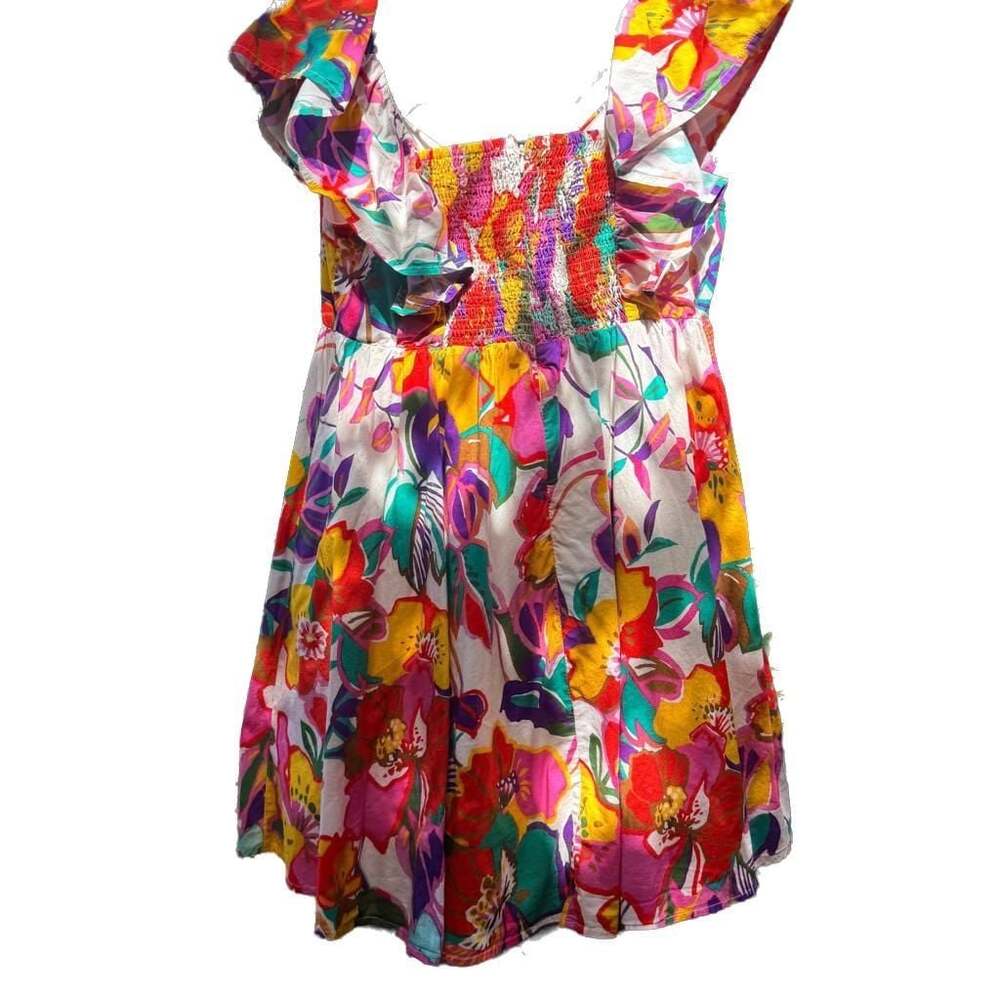 NWT Entro Women Floral Ruffle Halter Babydoll Dress